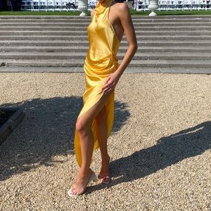 SOLD: Amanda Uprichard x REVOLVE samba gown in citron